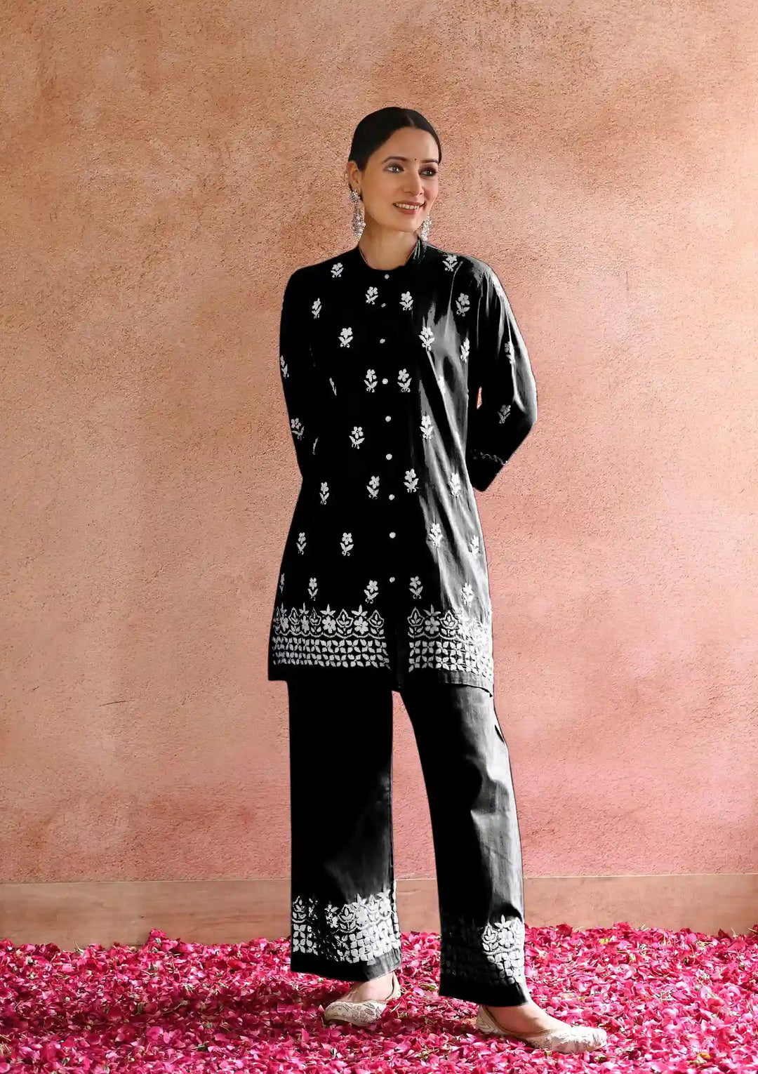 Designer Top with Bottom Set | Rayon Outfit with Thread Embroidery Work