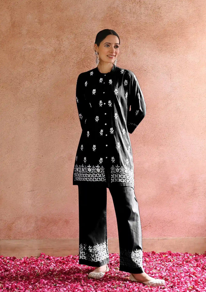 Designer Top with Bottom Set | Rayon Outfit with Thread Embroidery Work