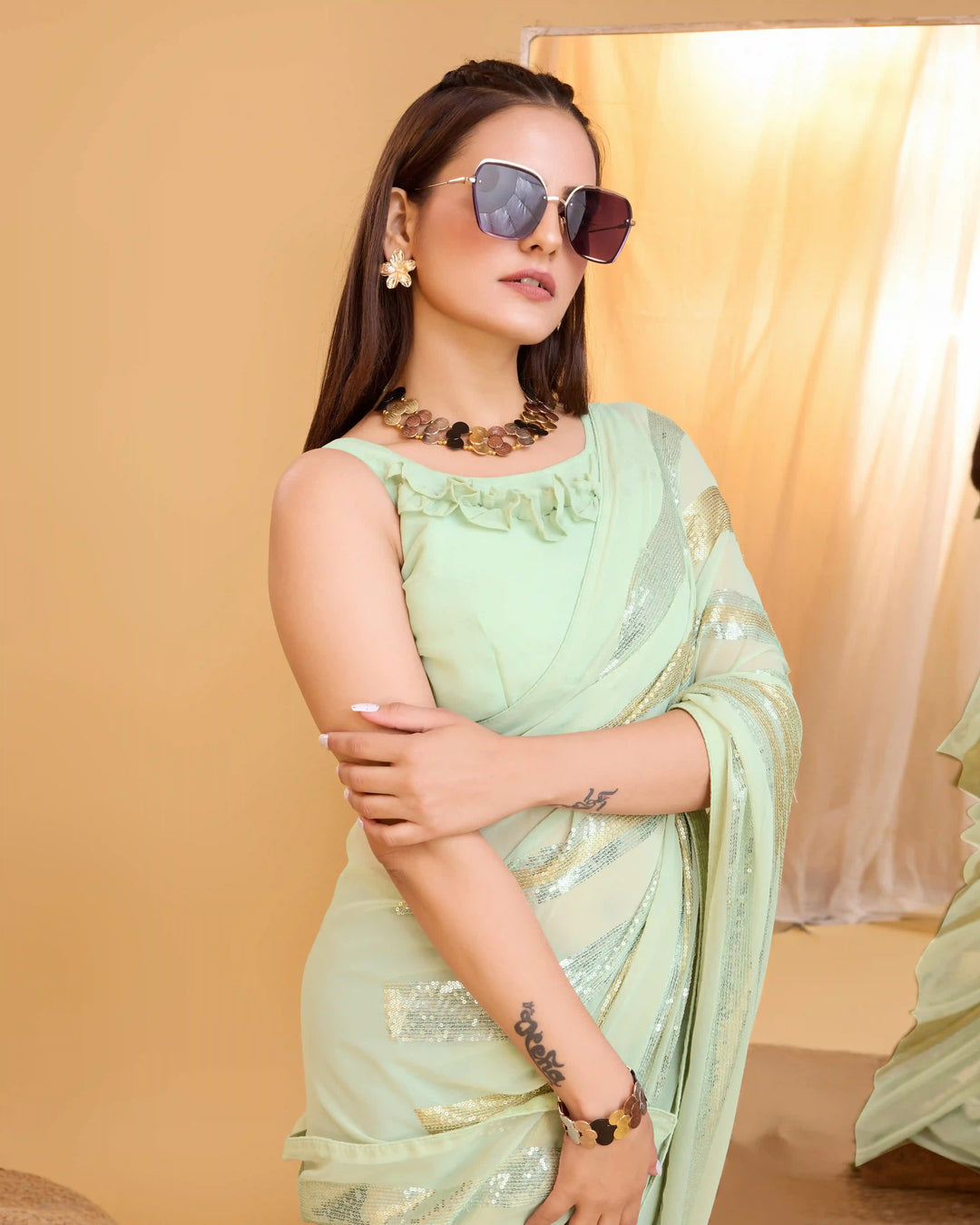 Designer Georgette Saree with Sequince Embroidery | Perfect for Weddings & Events