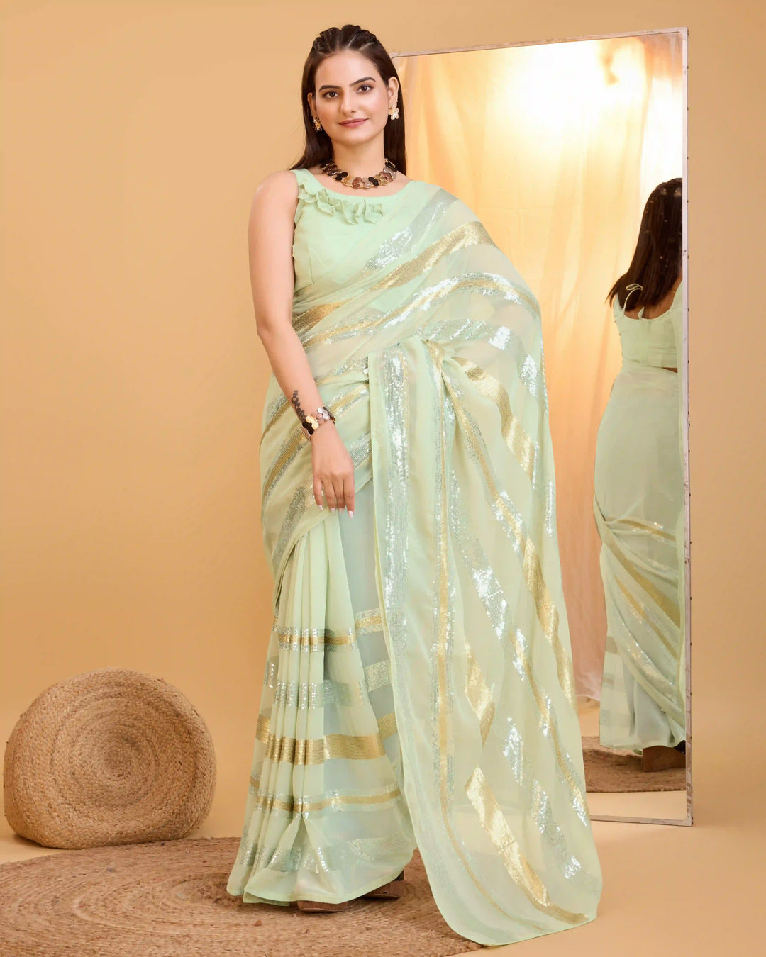 Designer Georgette Saree with Sequince Embroidery | Perfect for Weddings & Events