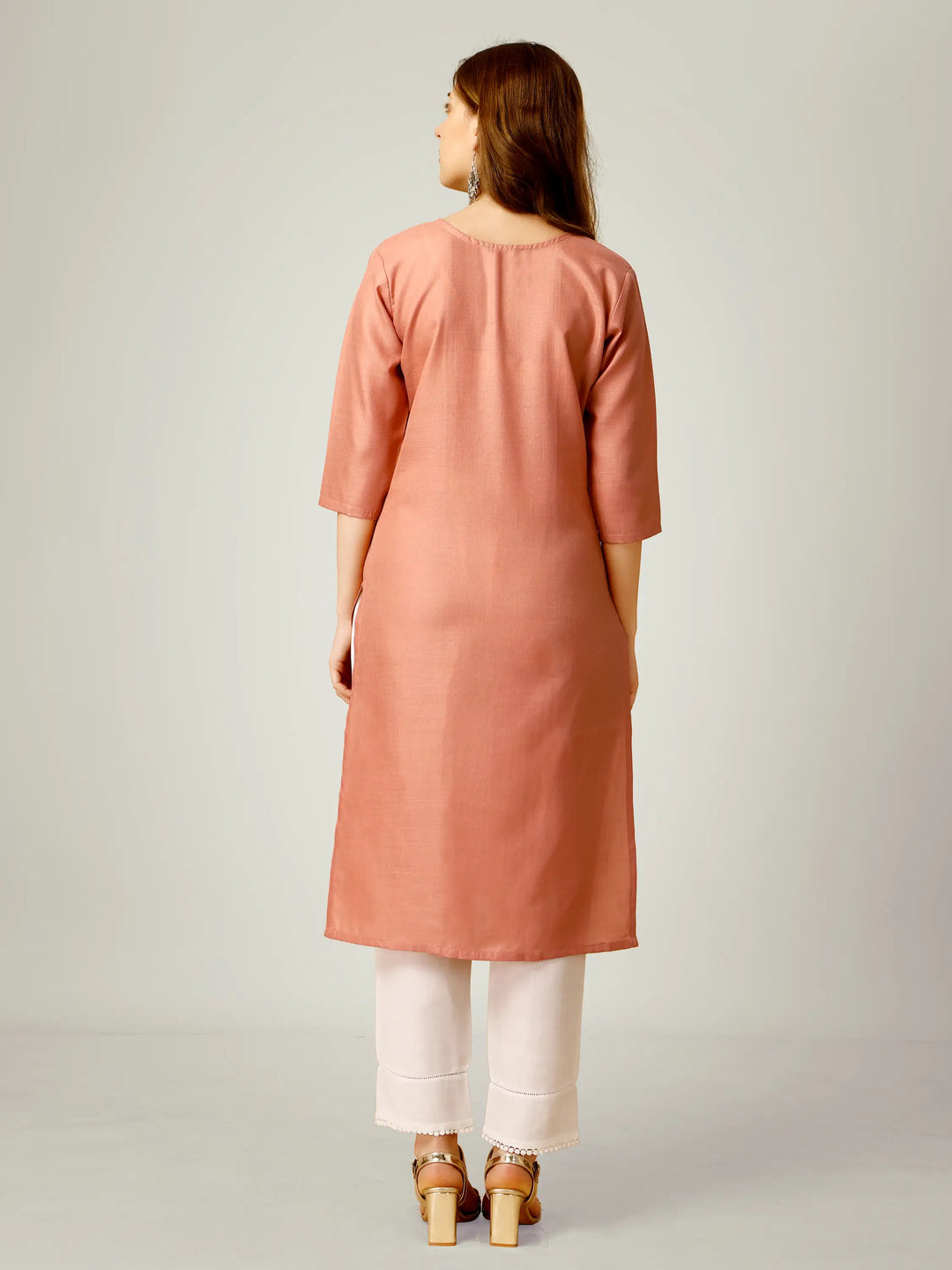 Cotton Magic Slub Kurti Set | Sequins & Thread Embroidery Work