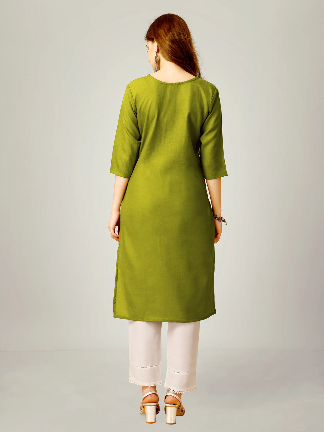 Cotton Magic Slub Kurti Set | Sequins & Thread Embroidery Work