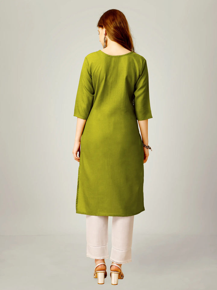 Cotton Magic Slub Kurti Set | Sequins & Thread Embroidery Work