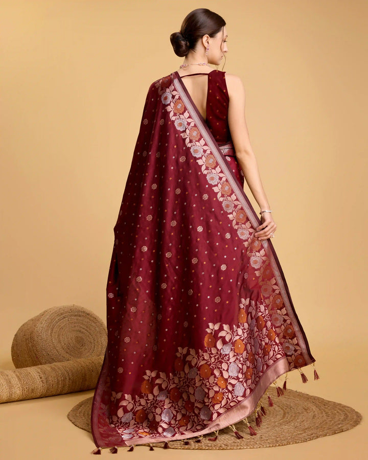 Designer Silk Saree with Jacquard-Jari Weaving | Special Event & Festive Wear