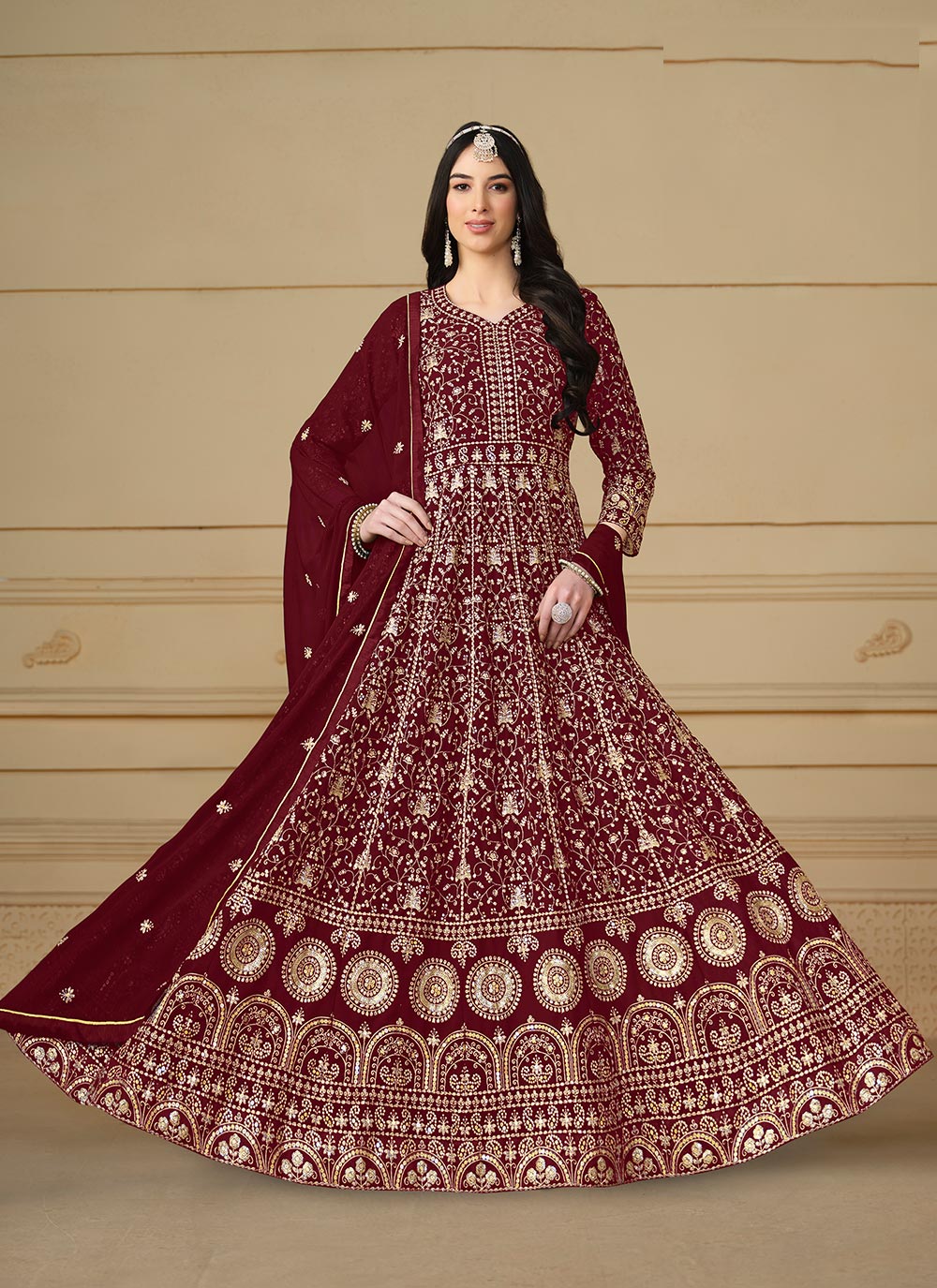 Designer Sequins Embroidery Anarkali Suits | for Wedding