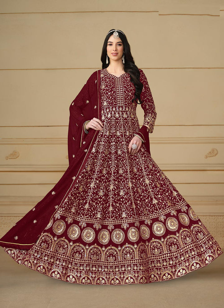 Designer Sequins Embroidery Anarkali Suits | for Wedding