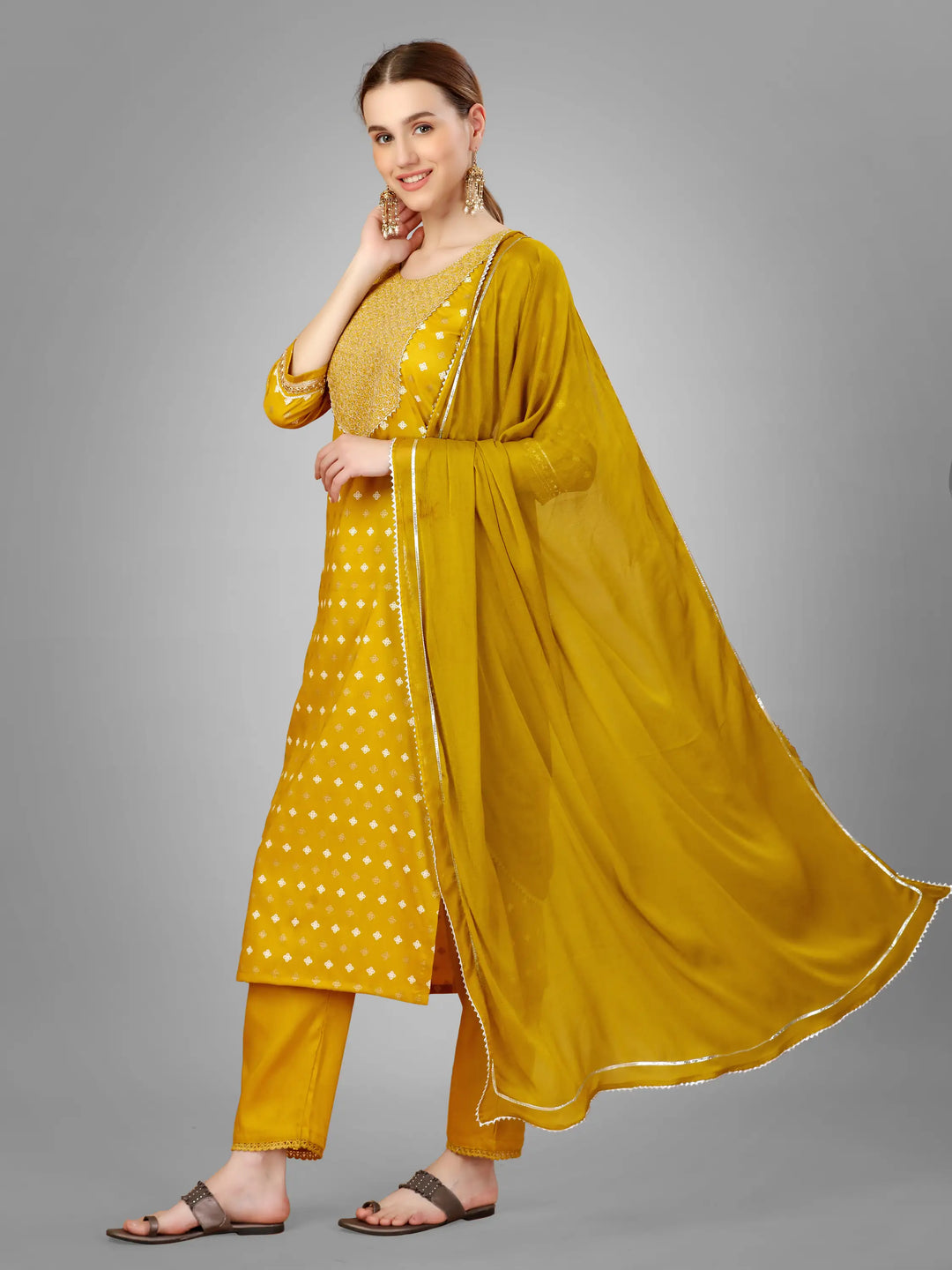 Modern Silk Blend Kurti Set | Exquisite Embroidery & Style
