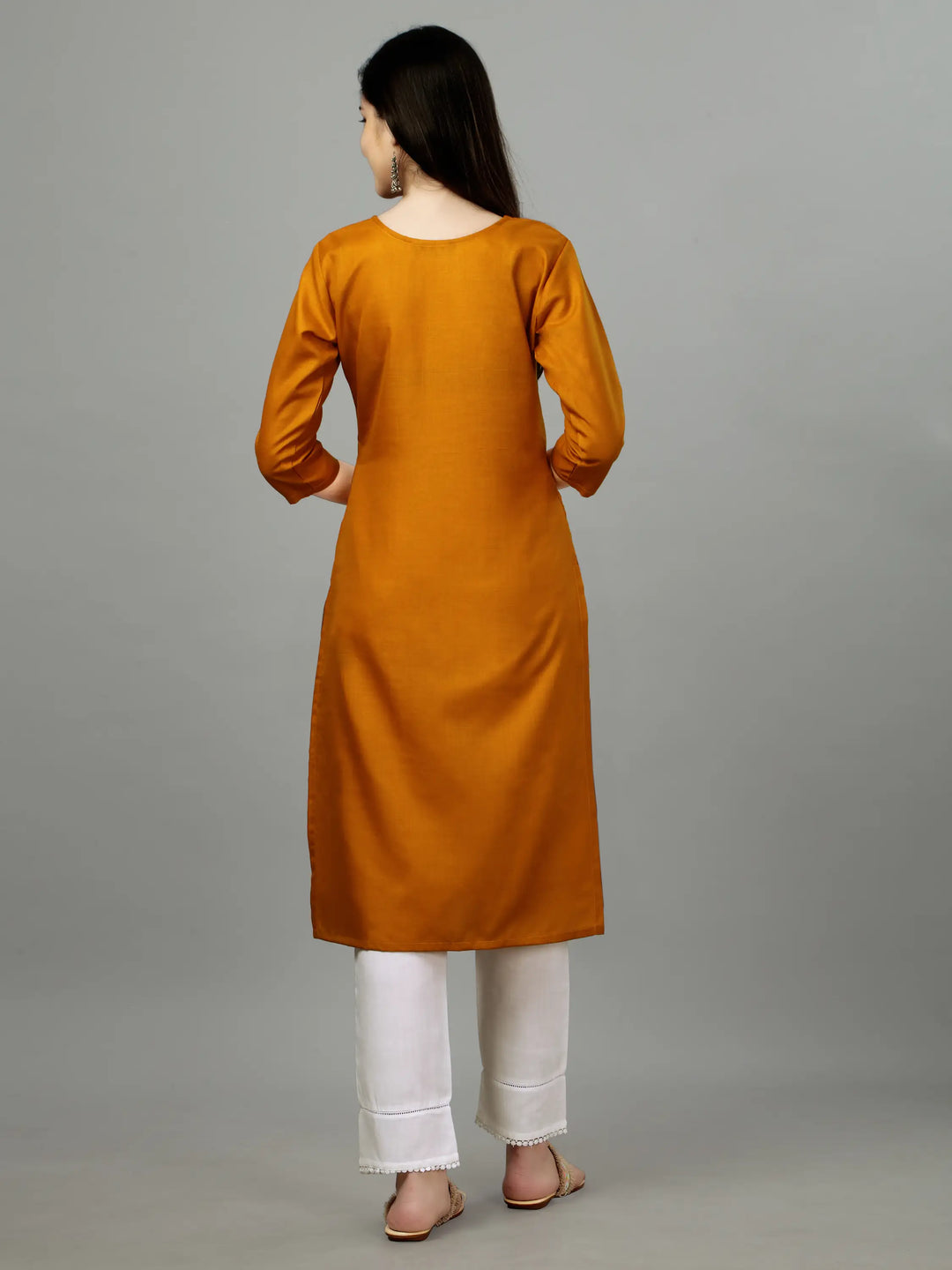 Cotton Magic Slub Straight Kurti | Designer Embroidery Work