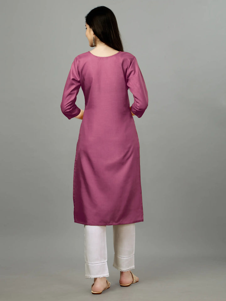 Cotton Magic Slub Straight Kurti | Designer Embroidery Work