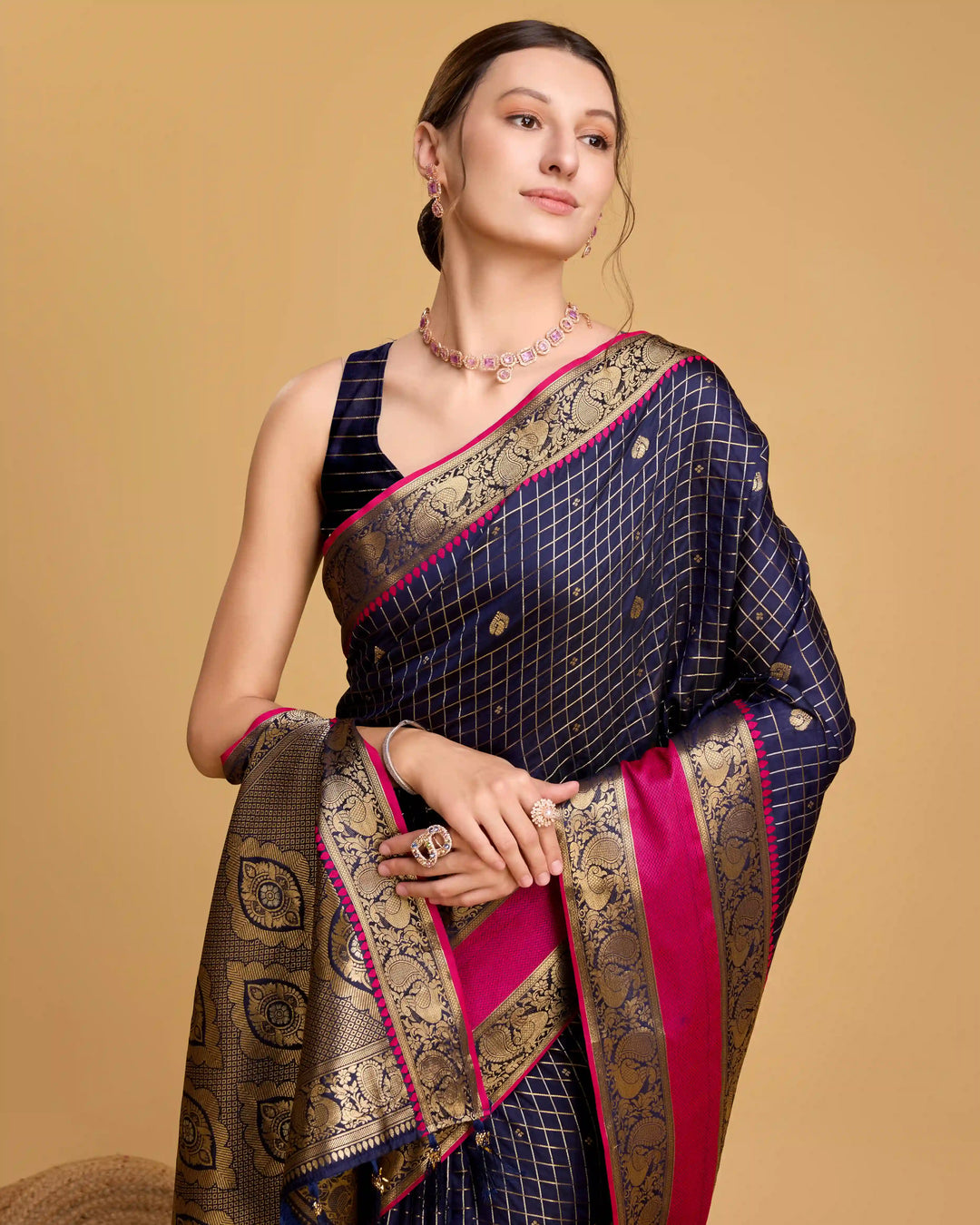 Designer Silk Saree with Jacquard Weaving | Perfect for Weddings & Festive Events