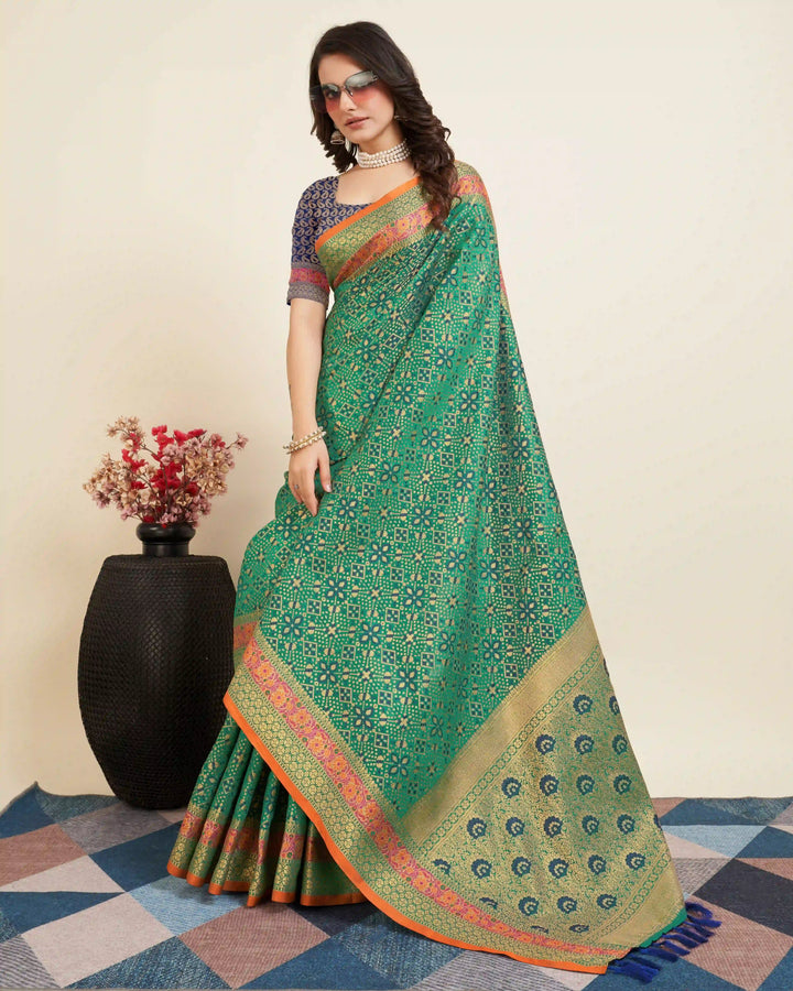 Elegant Patola Silk Saree | Designer Jacquard Weave for Special Events
