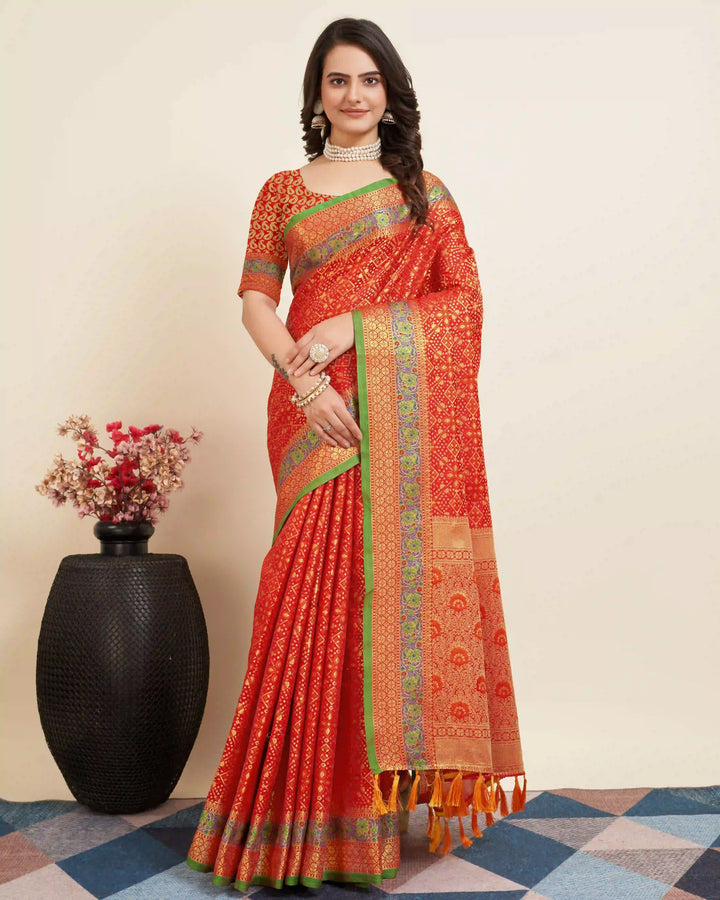 Elegant Patola Silk Saree | Designer Jacquard Weave for Special Events