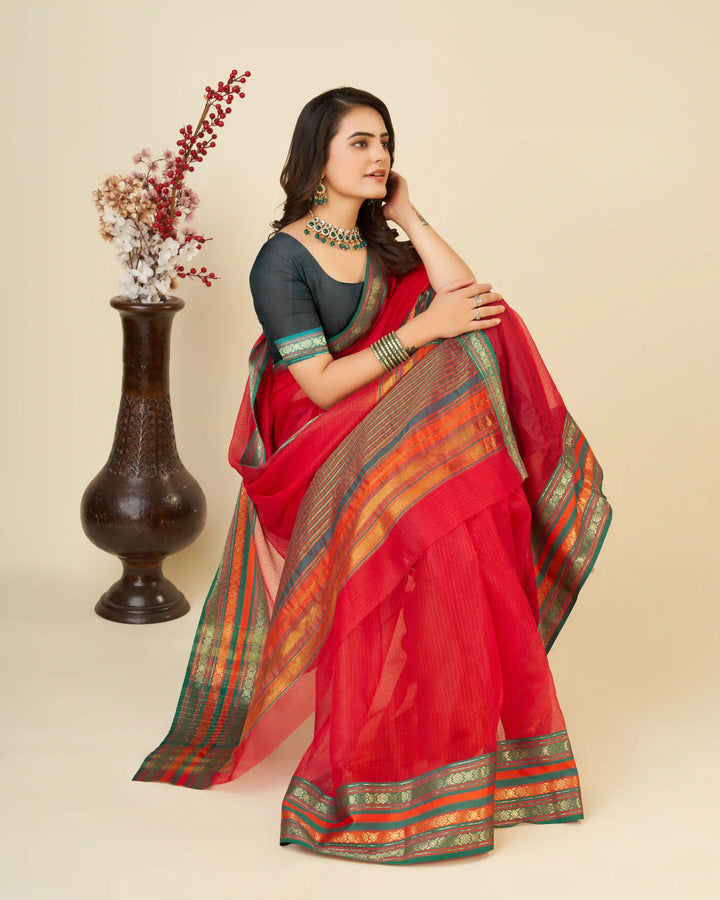 Designer Kota-Doriya Saree for Special Events | Traditional Weaving Work