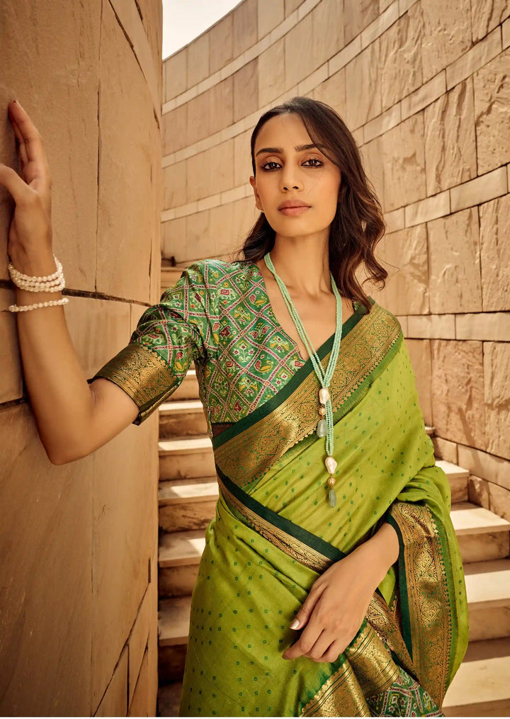 Handloom Silk Bandhani Saree | Designer Weaving for Weddings & Festivals