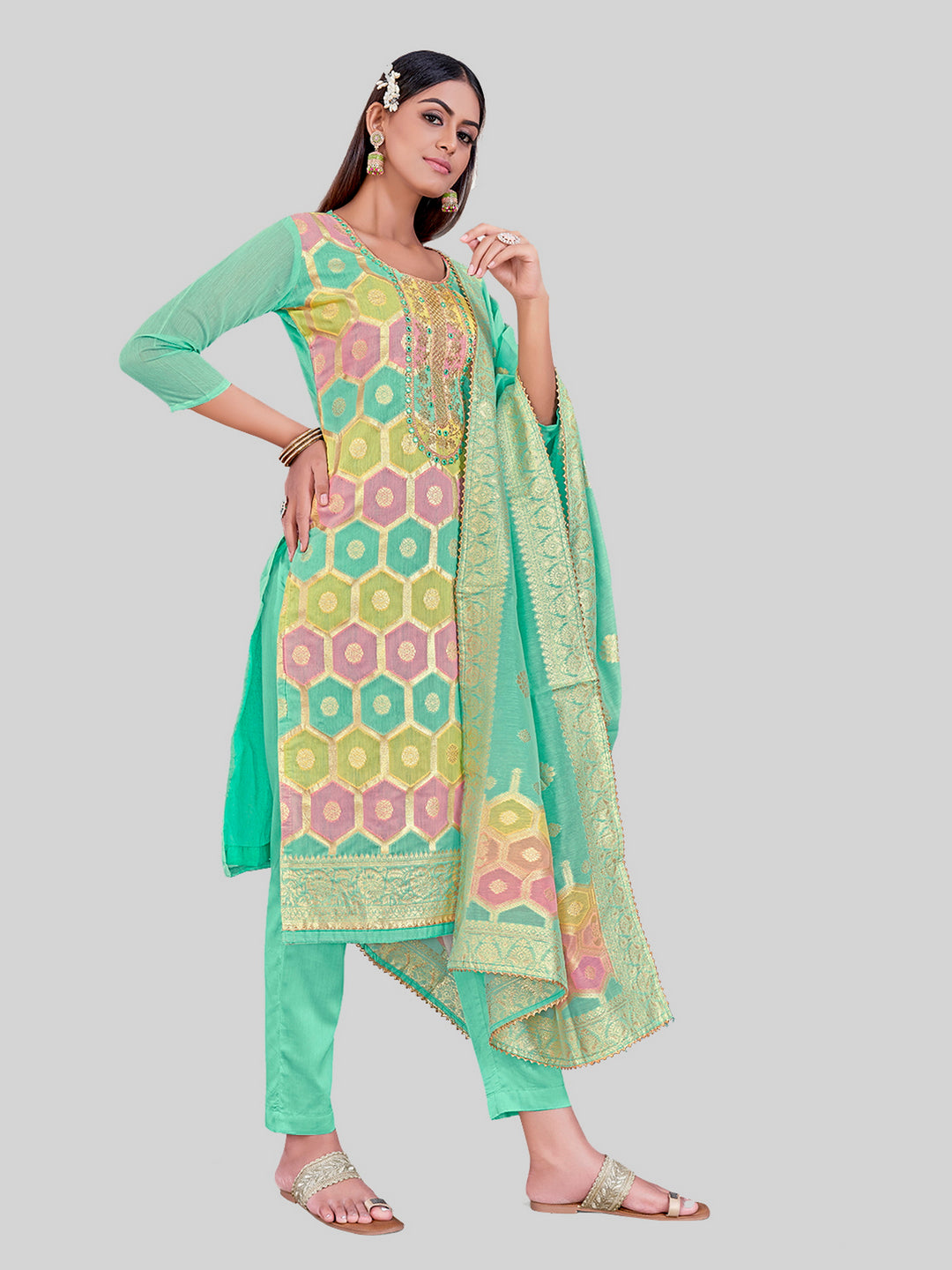 Modern Kurti Set | Comfortable Santoon Bottoms For Weddings & Office