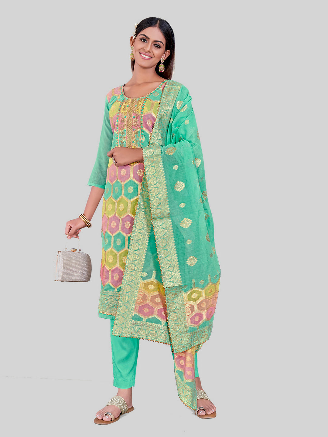 Modern Kurti Set | Comfortable Santoon Bottoms For Weddings & Office
