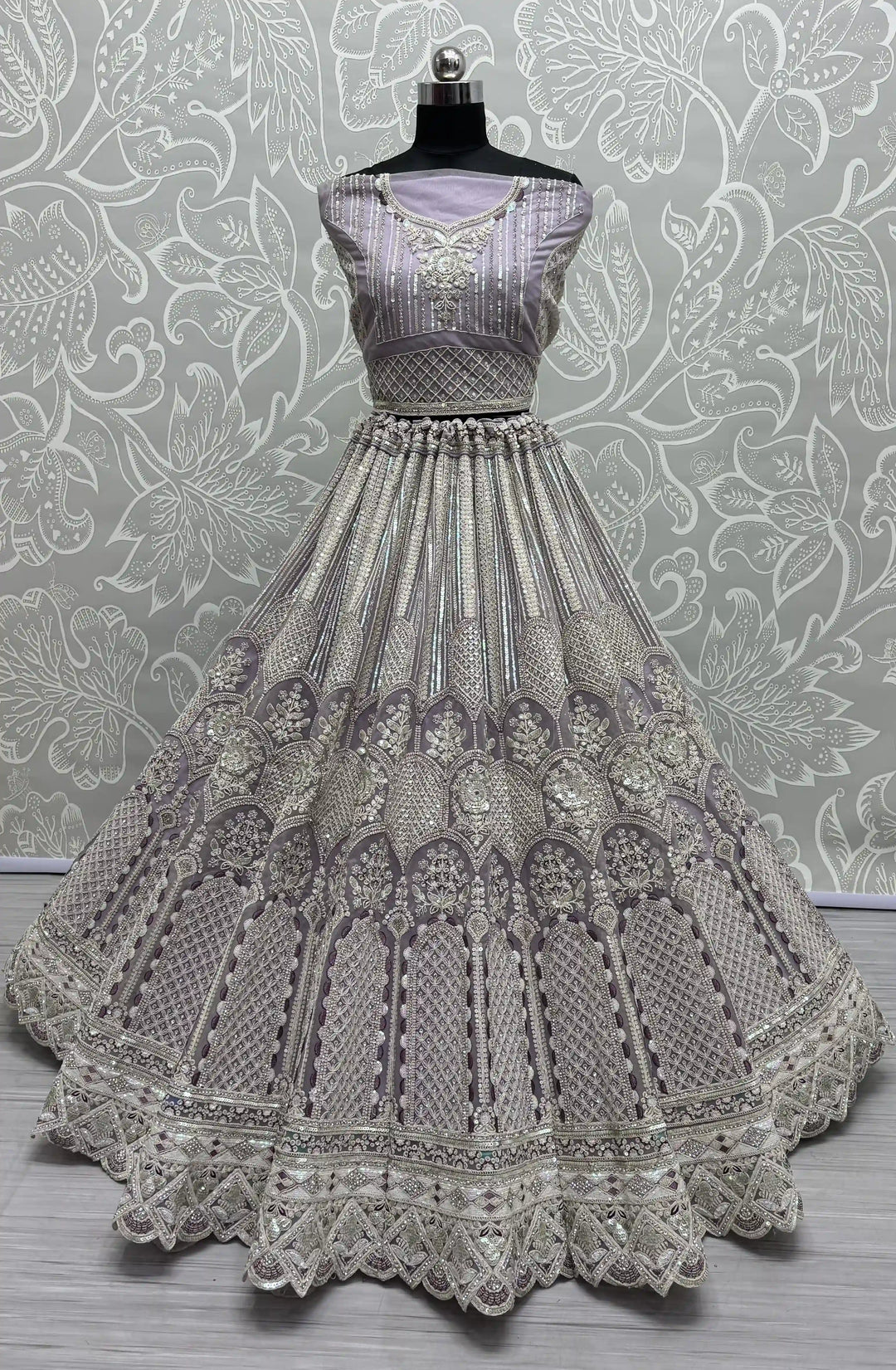 Designer Net Lehenga Choli Set | Sequin & Zarkan Diamond Embroidery for weddings