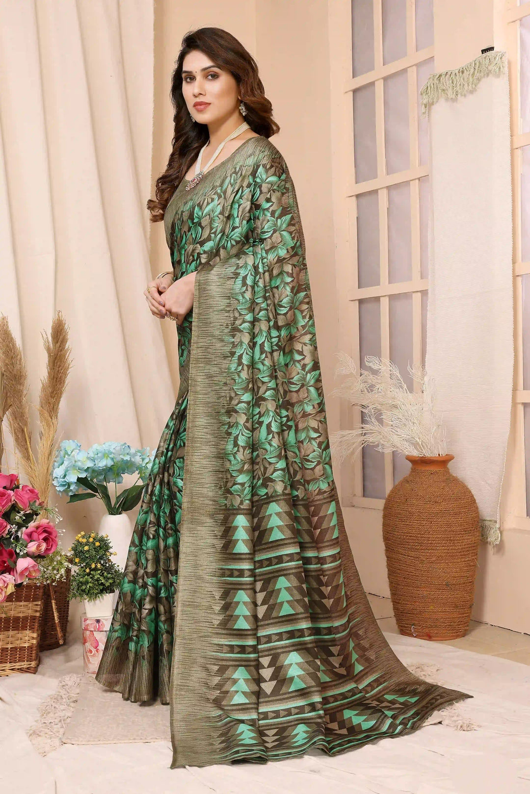Designer-Printed Khadi Saree | Elegant Wedding & Festive Wear