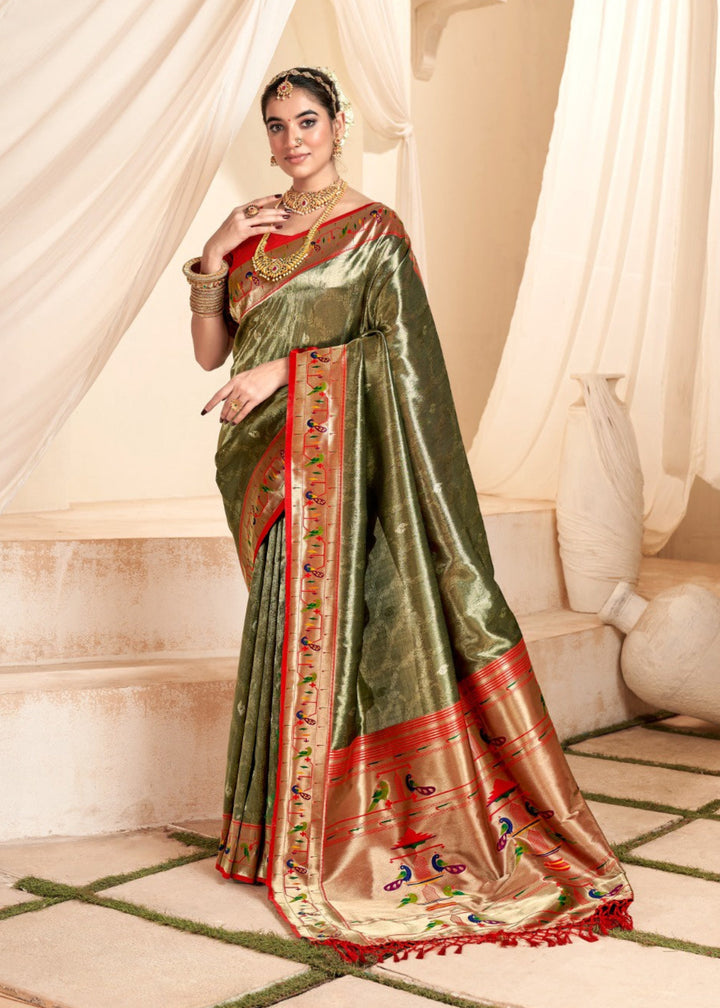 Tissue-Silk Saree with Jari Weaving | Designer Wedding & Festive Wear