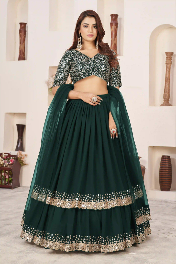 Elegant Georgette Lehenga Choli | Designer Jari, Sequin Embroidery with Soft Net