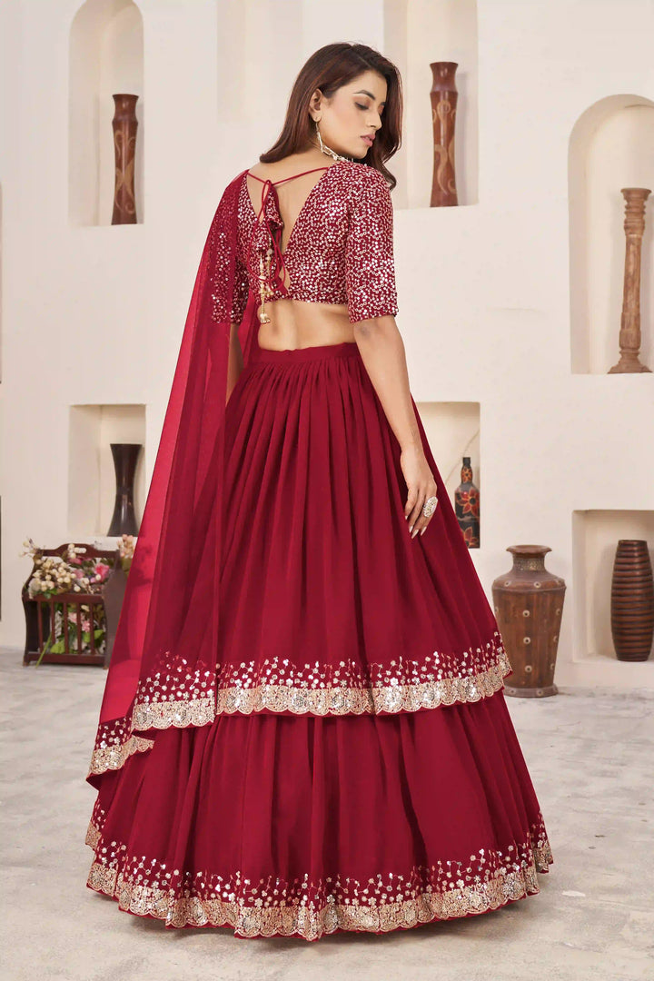 Elegant Georgette Lehenga Choli | Designer Jari, Sequin Embroidery with Soft Net