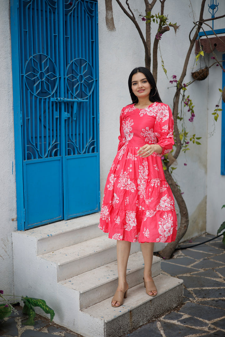 Elegant Pink Muslin Designer Kurti | Digital Printed Ethnic Wear for Women