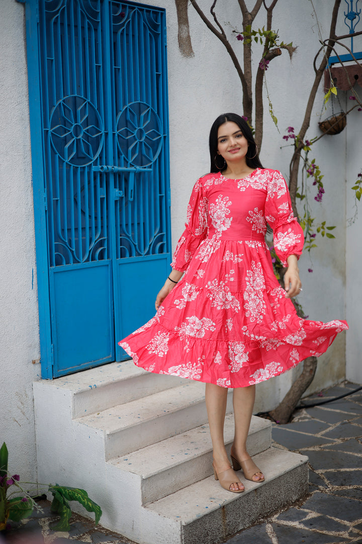 Elegant Pink Muslin Designer Kurti | Digital Printed Ethnic Wear for Women