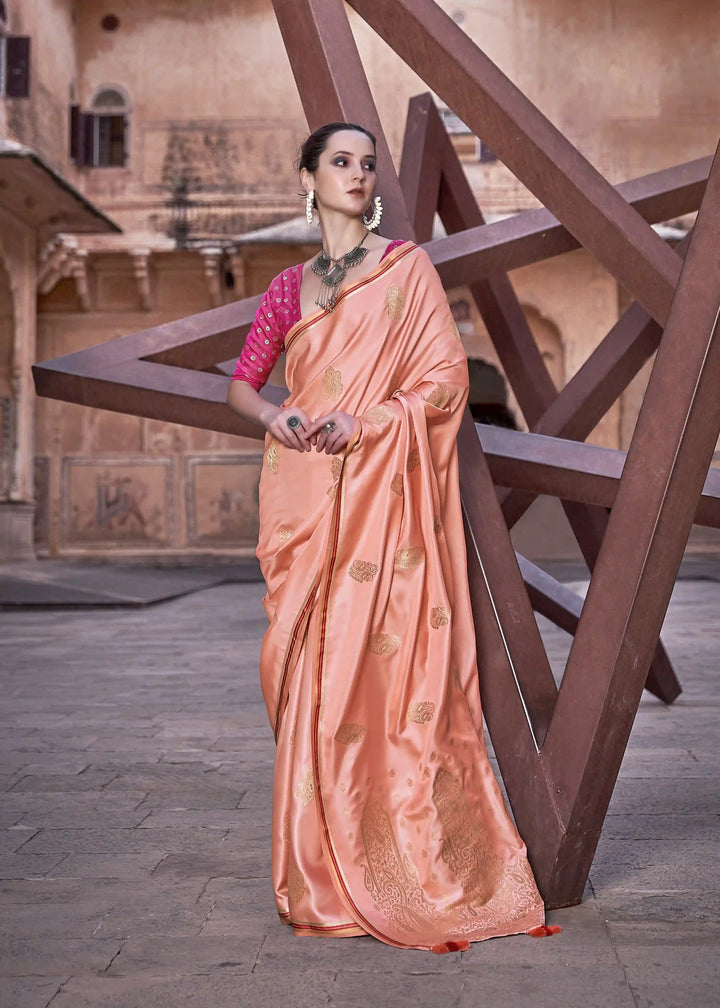 Satin-Silk Wedding Saree | Designer Weaving Jari for Special Events