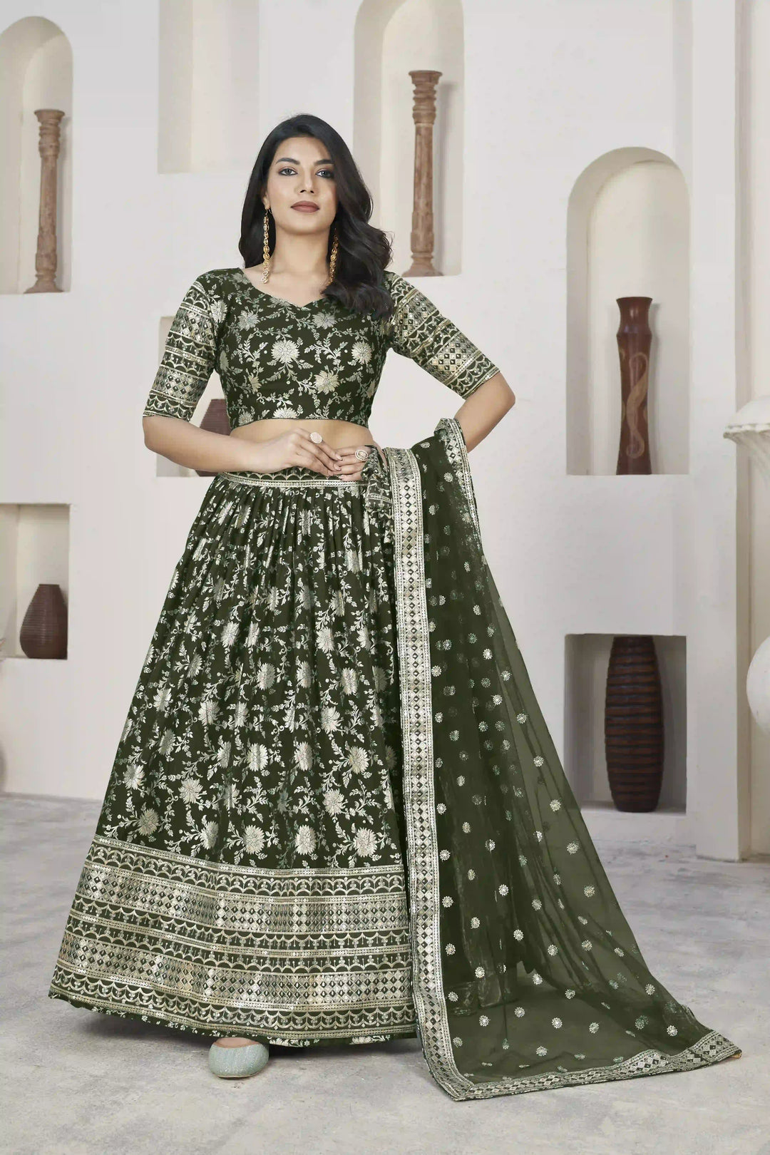 Dola Silk Weaving Jari Designer Lehenga | Elegant Wedding & Party Wear