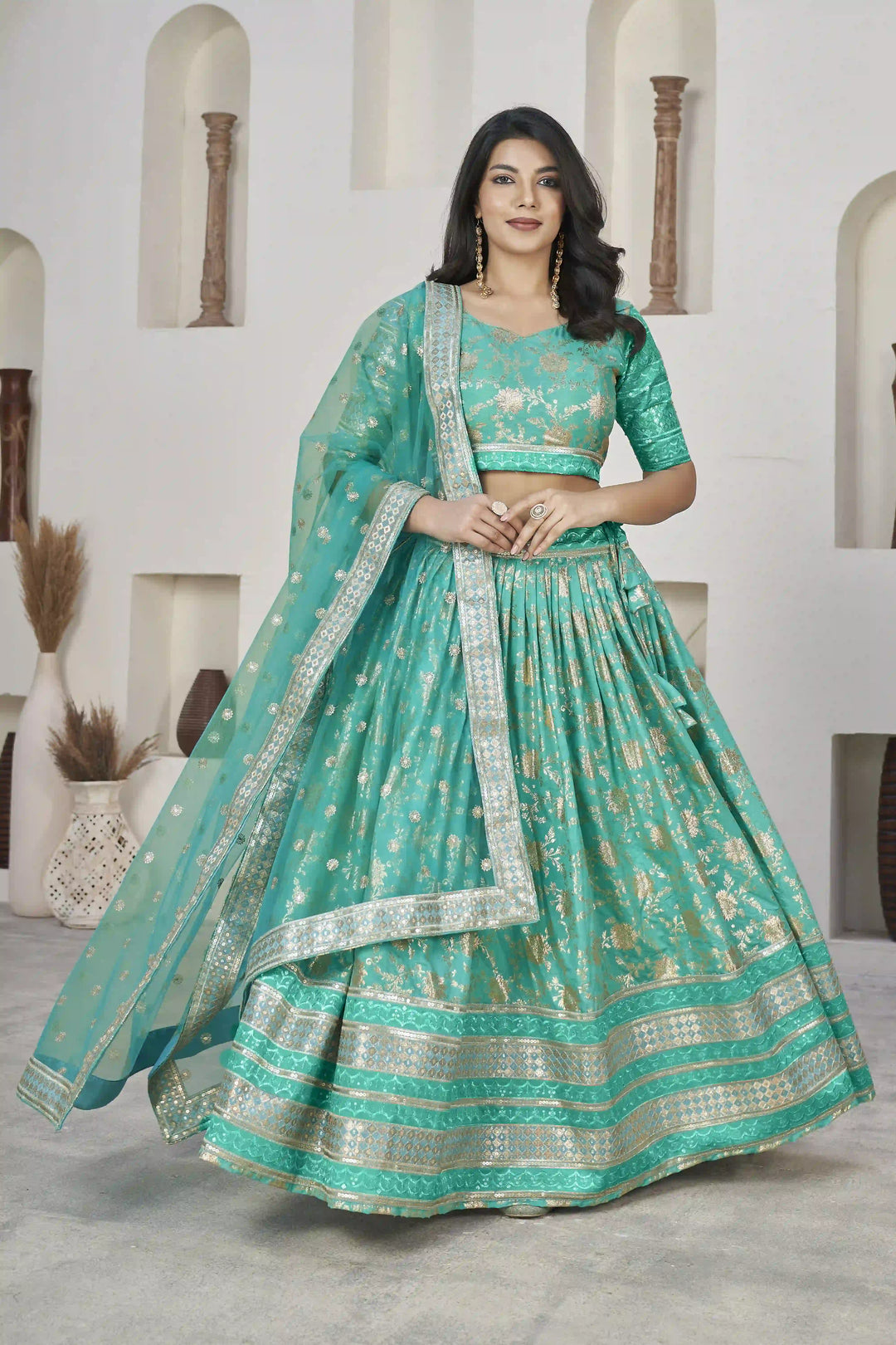 Dola Silk Weaving Jari Designer Lehenga | Elegant Wedding & Party Wear