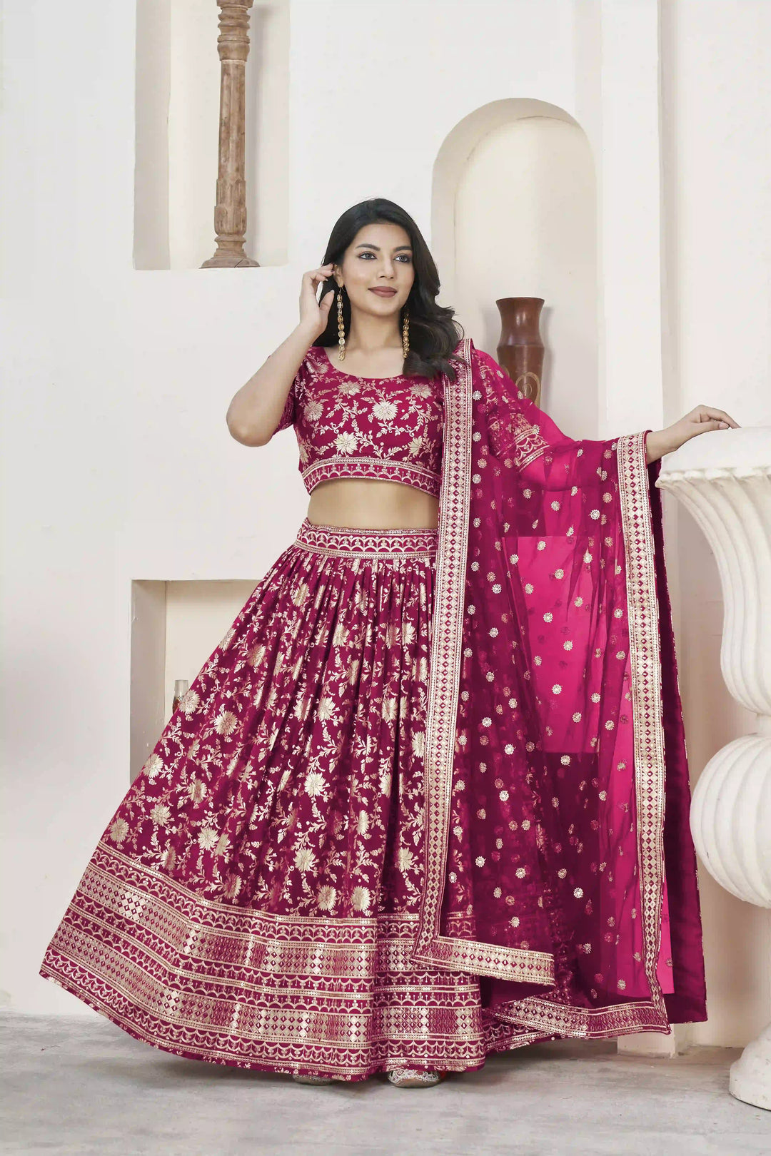 Dola Silk Weaving Jari Designer Lehenga | Elegant Wedding & Party Wear