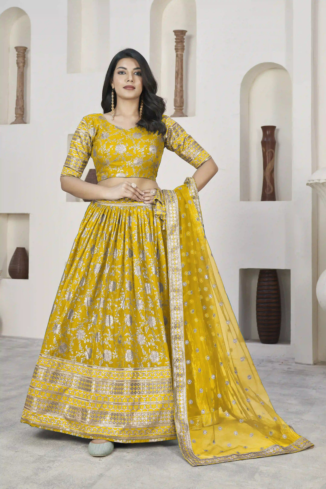Dola Silk Weaving Jari Designer Lehenga | Elegant Wedding & Party Wear