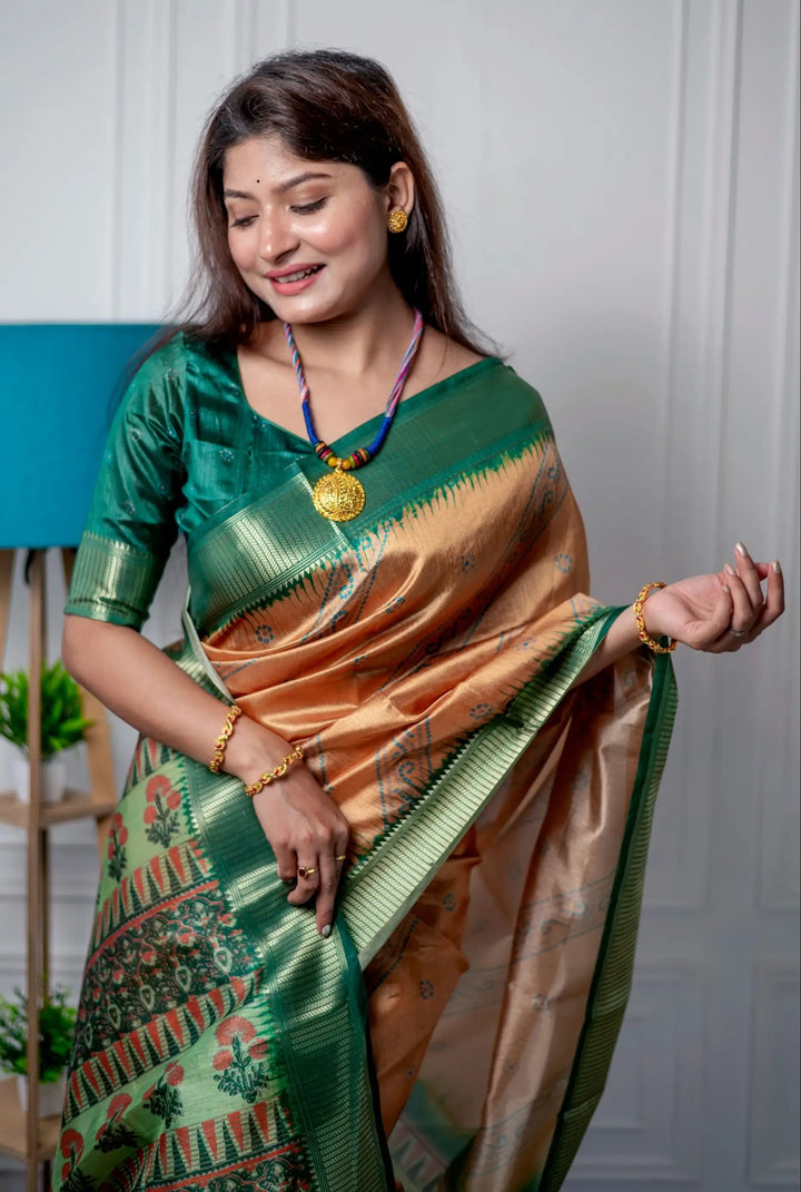 Elegant Raw Silk Saree with Woven Jari | Perfect for Weddings & Festive Events