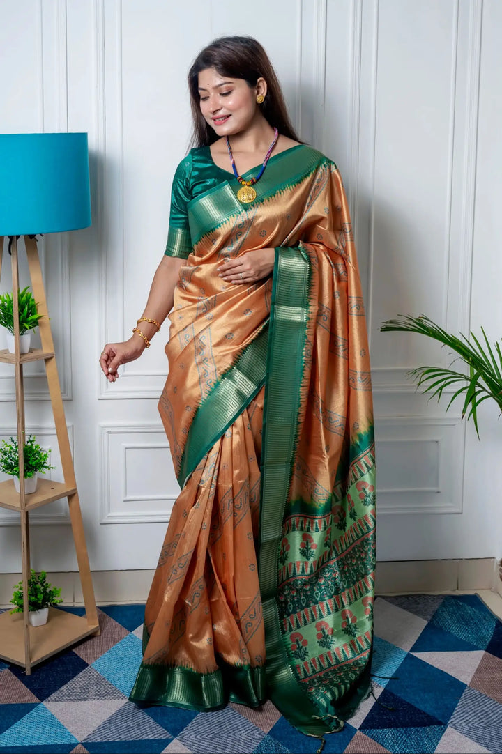 Elegant Raw Silk Saree with Woven Jari | Perfect for Weddings & Festive Events