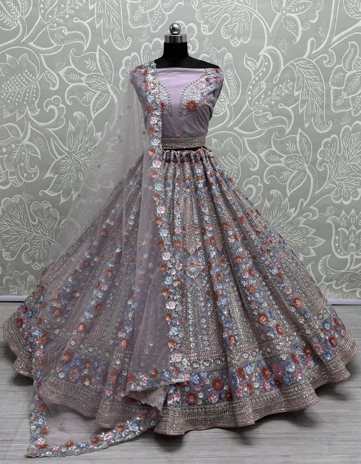 Soft-Net Dori-Embroidery Lehenga | Wedding & Party Wear Elegance