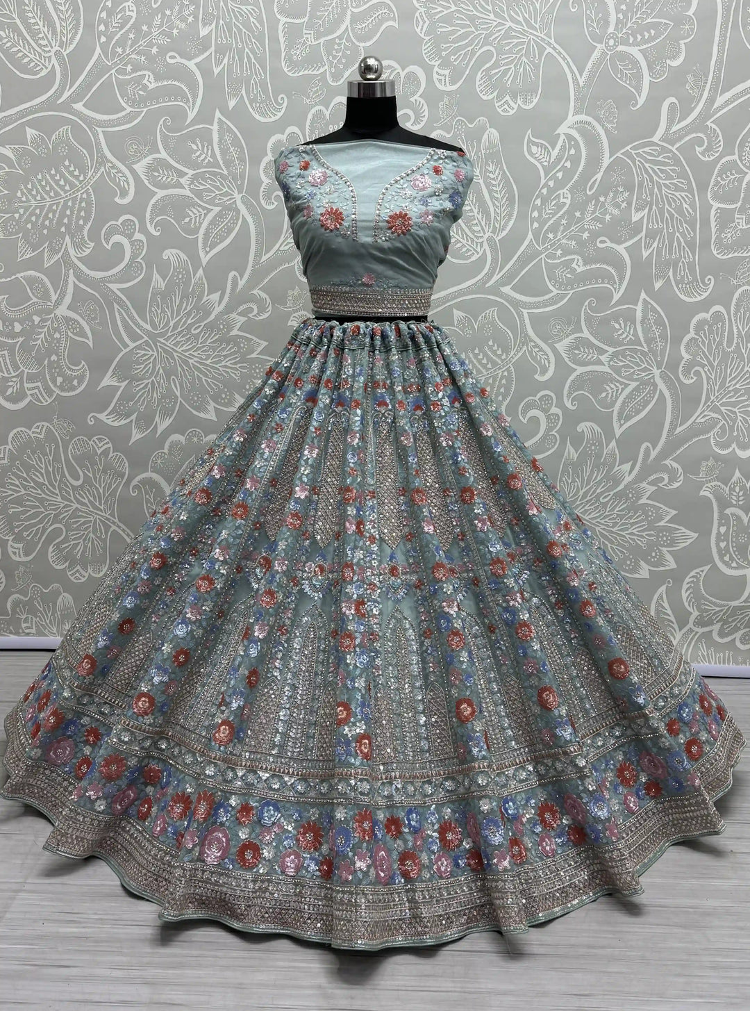 Soft-Net Dori-Embroidery Lehenga | Wedding & Party Wear Elegance