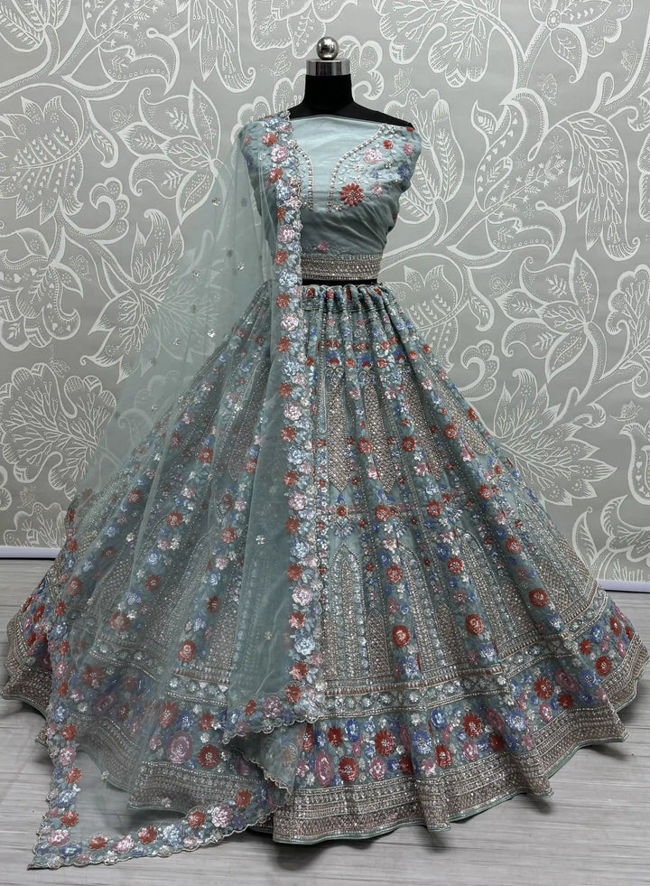 Soft-Net Dori-Embroidery Lehenga | Wedding & Party Wear Elegance