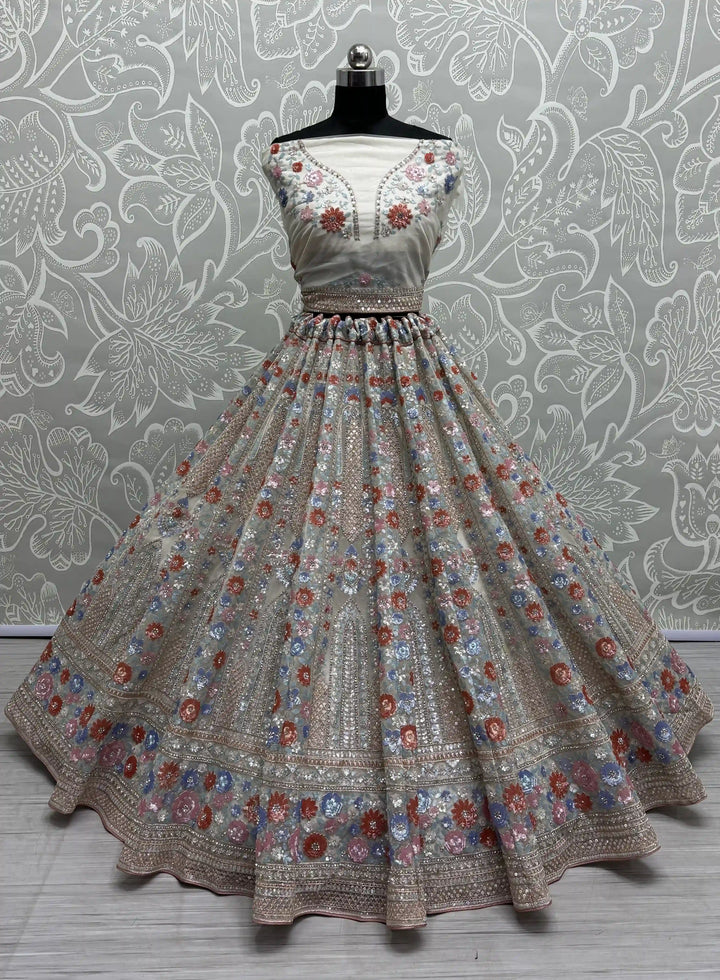 Soft-Net Dori-Embroidery Lehenga | Wedding & Party Wear Elegance