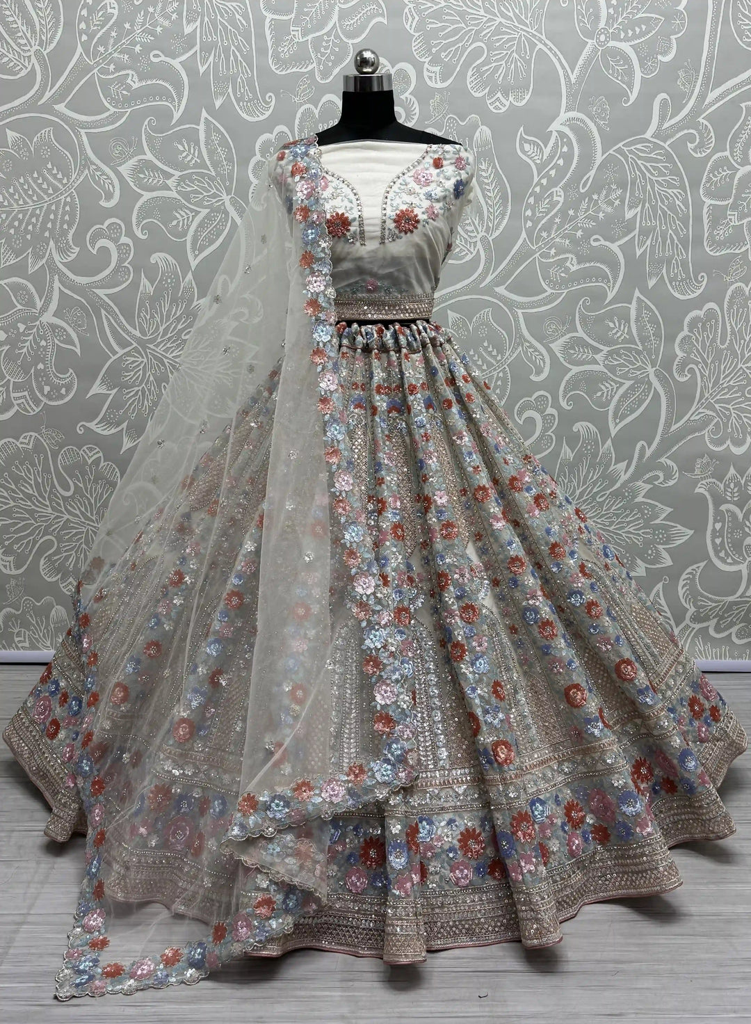 Soft-Net Dori-Embroidery Lehenga | Wedding & Party Wear Elegance