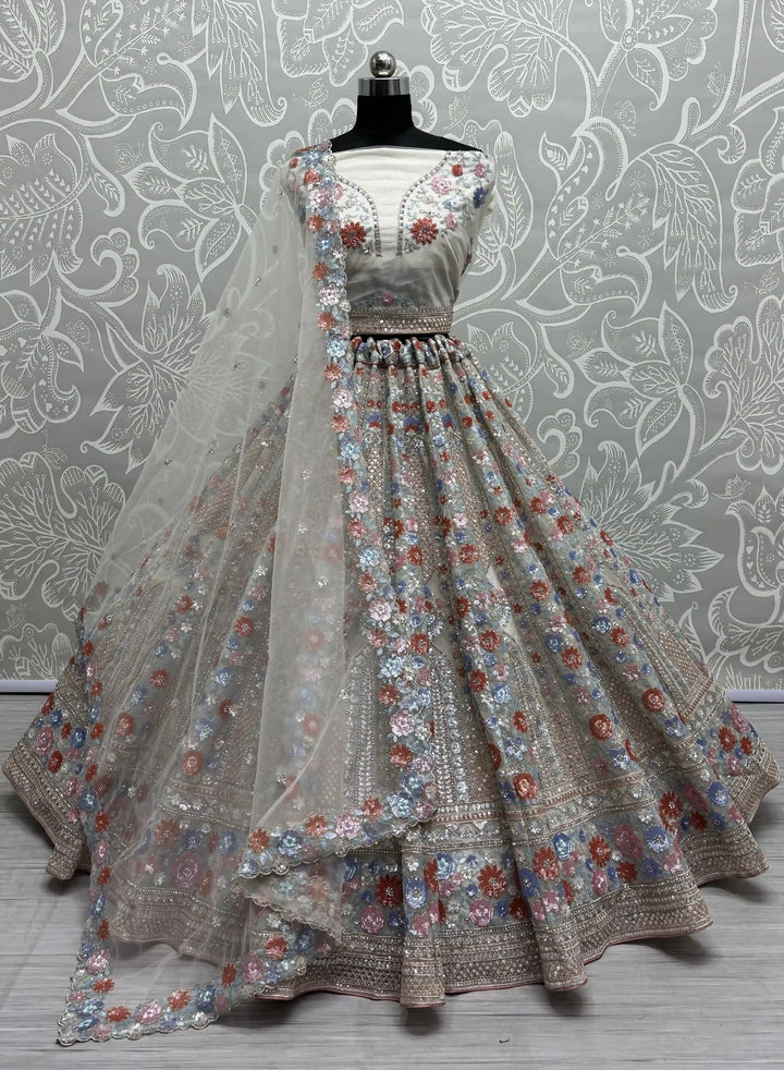 Soft-Net Dori-Embroidery Lehenga | Wedding & Party Wear Elegance