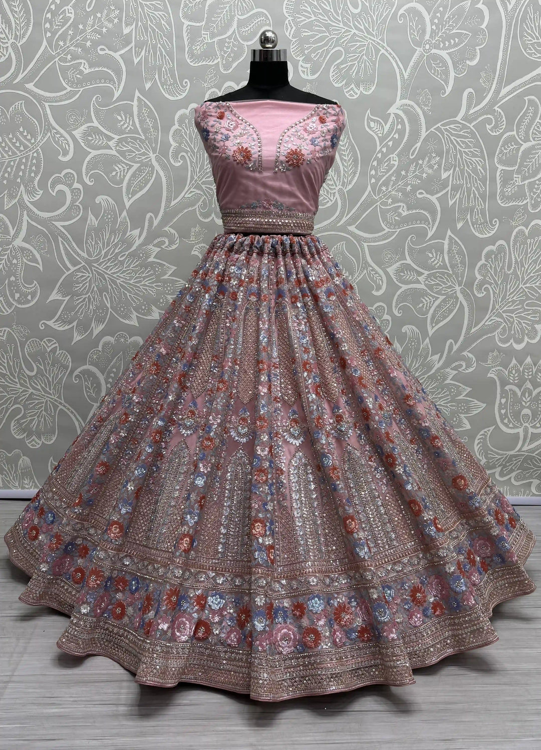Soft-Net Dori-Embroidery Lehenga | Wedding & Party Wear Elegance