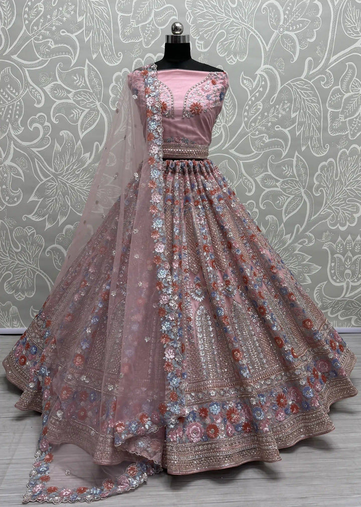Soft-Net Dori-Embroidery Lehenga | Wedding & Party Wear Elegance