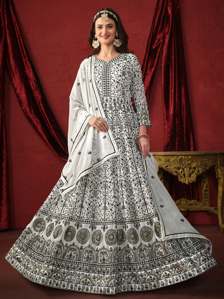 Beautiful Readymade Anarkali Suit with Dupatta | Stylish Faux Georgette