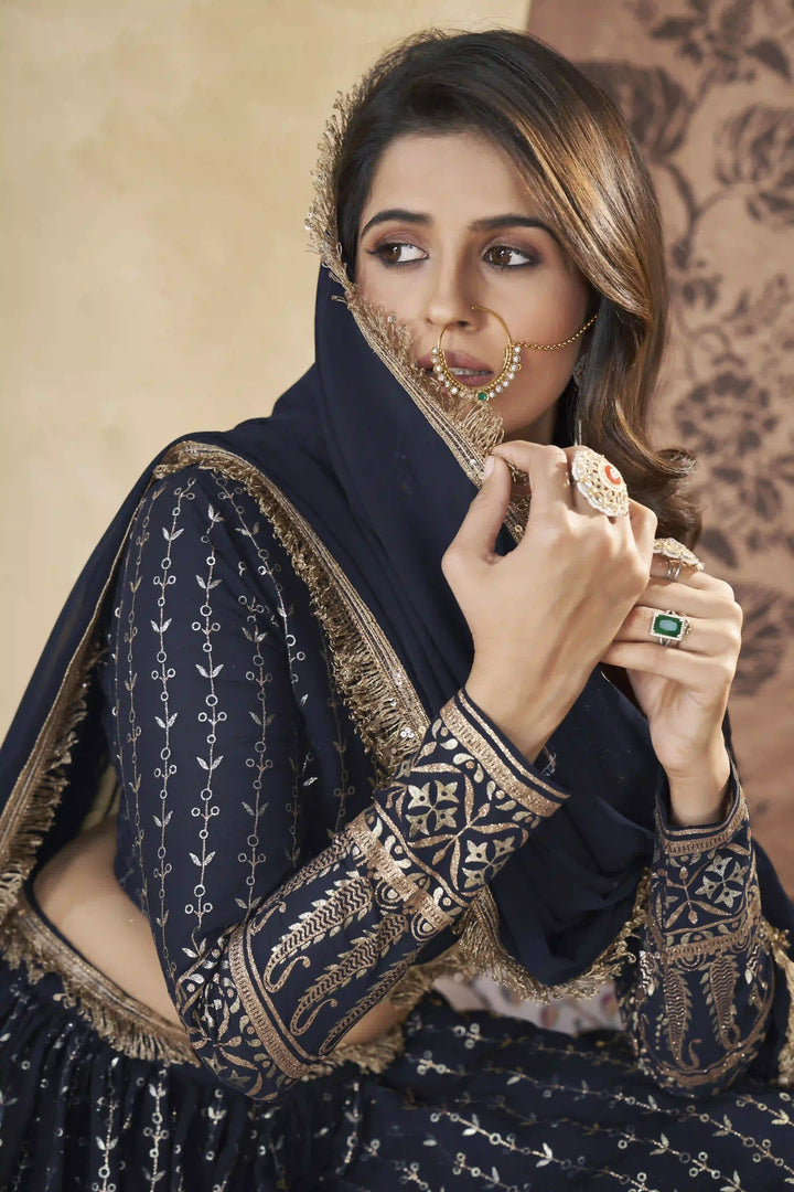 Georgette Lehenga with Foil Work | Elegant Bridal Wear for Special Events