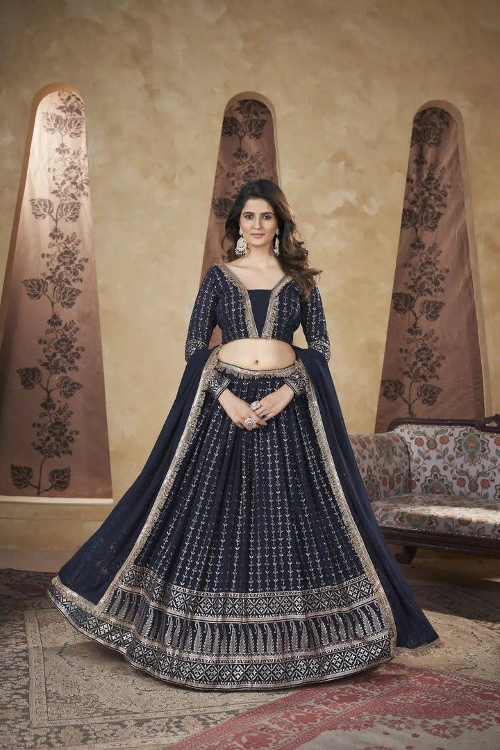 Georgette Lehenga with Foil Work | Elegant Bridal Wear for Special Events