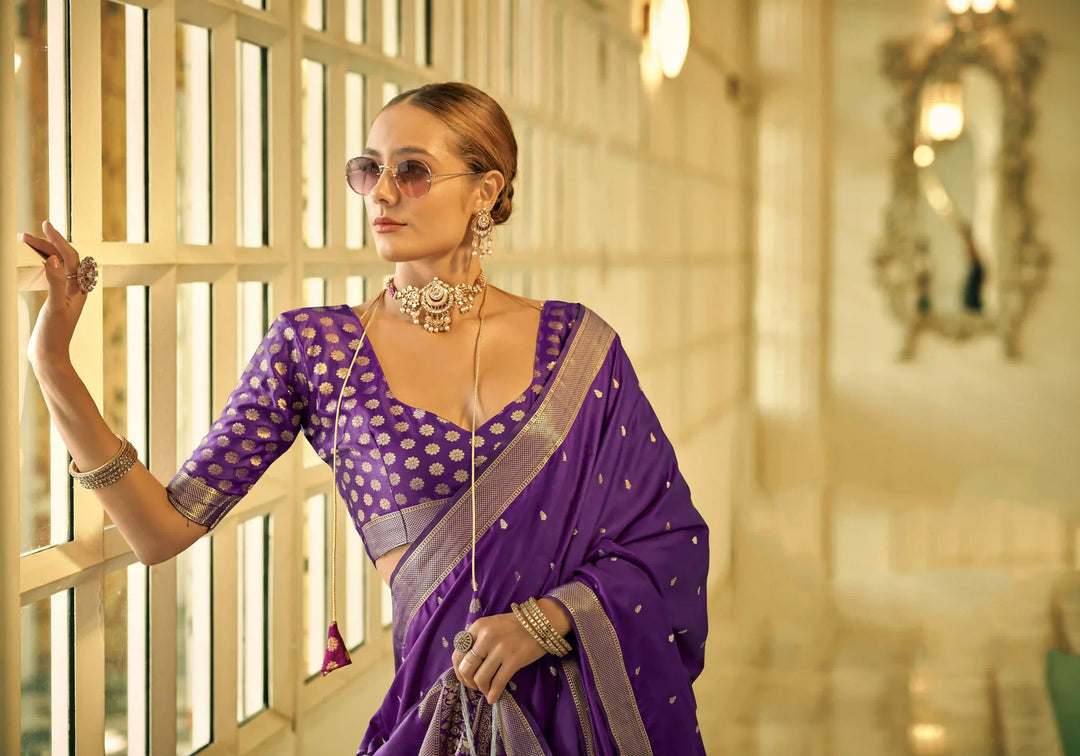 Exquisite Satin Silk Saree with | A Stylish and Sophisticated Choice
