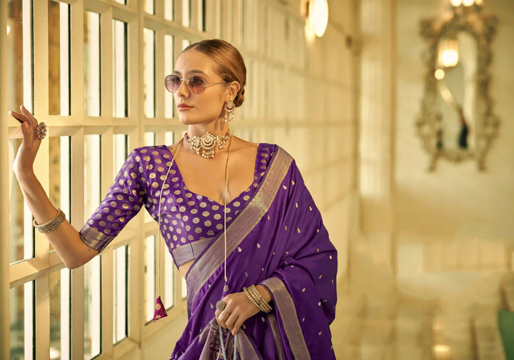 Exquisite Satin Silk Saree with | A Stylish and Sophisticated Choice