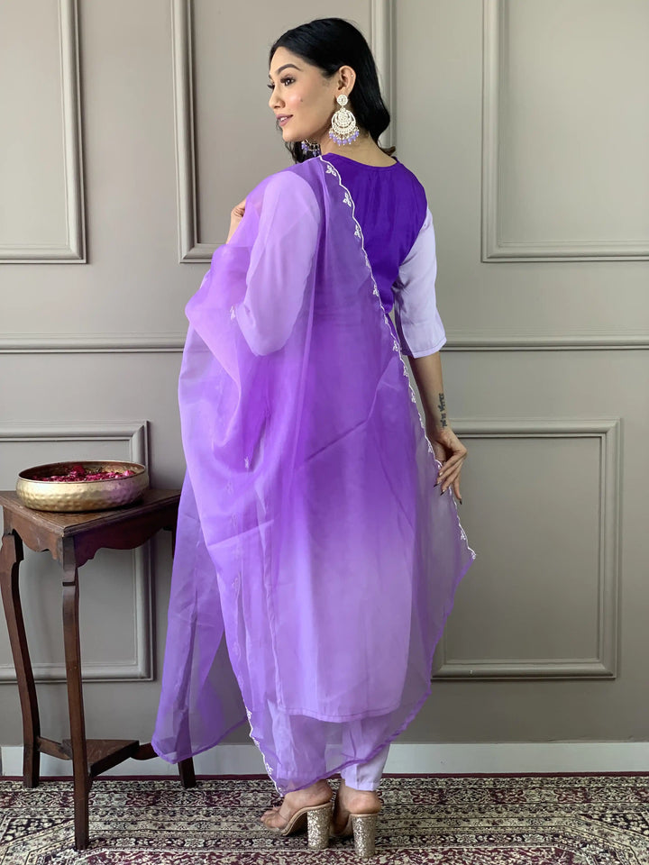 Elegant Muslin Top with Rayon Bottom | Viscose Tabby Dupatta Set