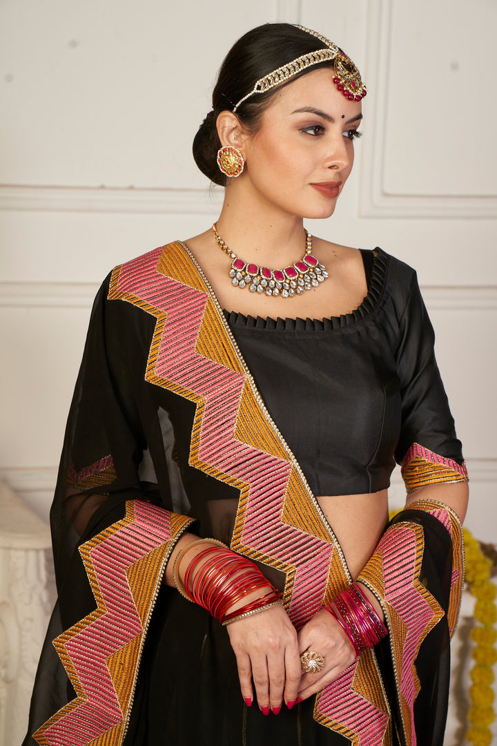 Designer Embroidered Tafetta Silk Lehenga | Perfect for Weddings & Events
