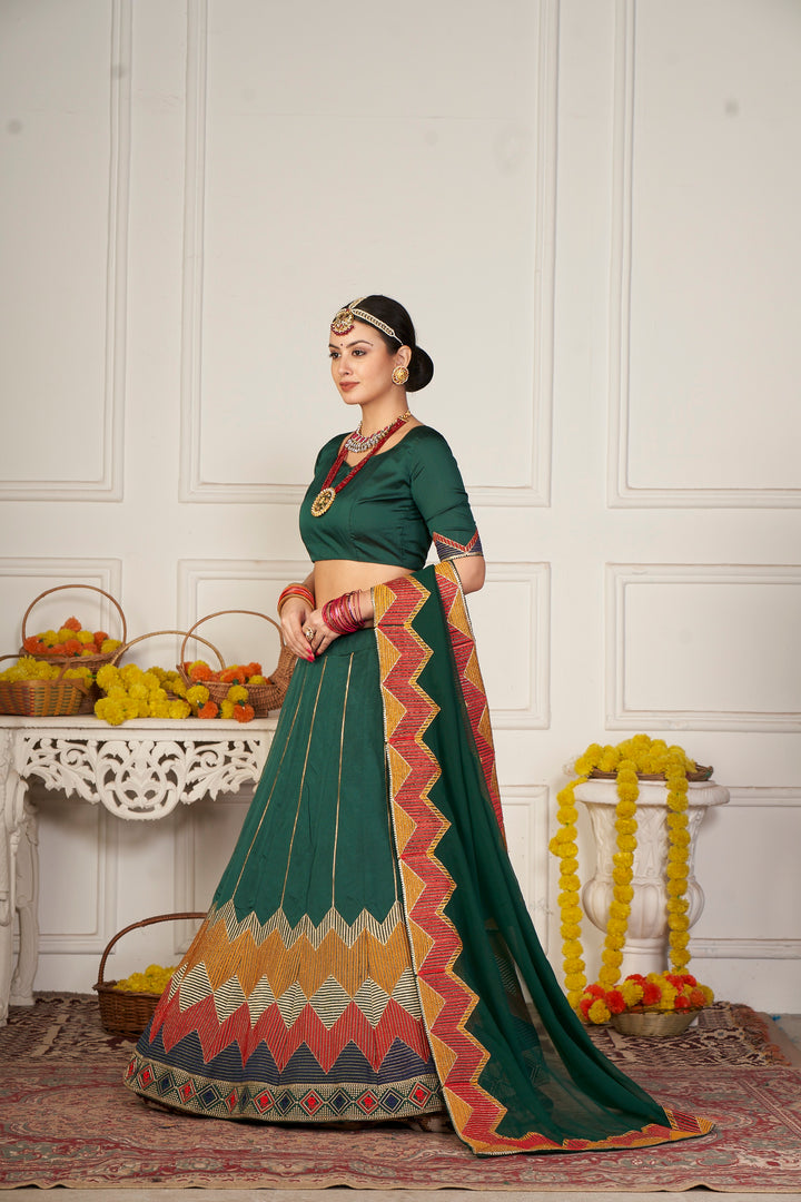 Designer Embroidered Tafetta Silk Lehenga | Perfect for Weddings & Events